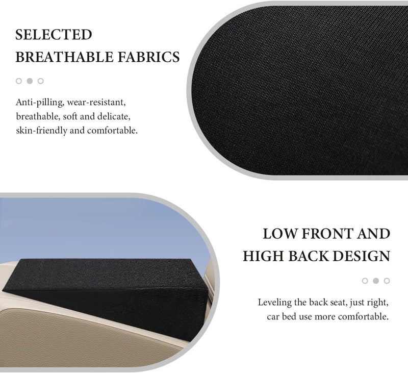 FSTURIOS Auto Seat Wedge Leveling Cushion, Comfortable Ergonomic Wedge Foam Pad Car Seat Cushion, Angled Design Rear Seat Pad Office Chair Support Cushion for Pain Relief - Image 3